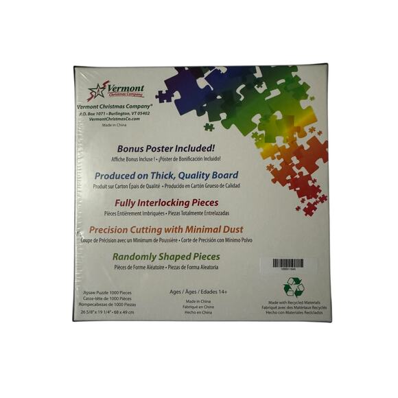 Vermont Christmas Company "Rockies Christmas" 1000-Piece Puzzle (New/Sealed) - Picture 2 of 2